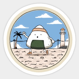 Jogging Onigiri Sticker